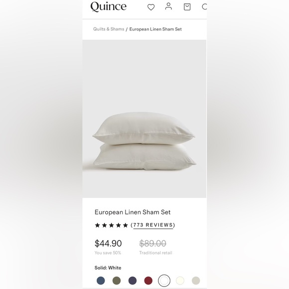 Quince European Linen Sham Set - Picture 3 of 5